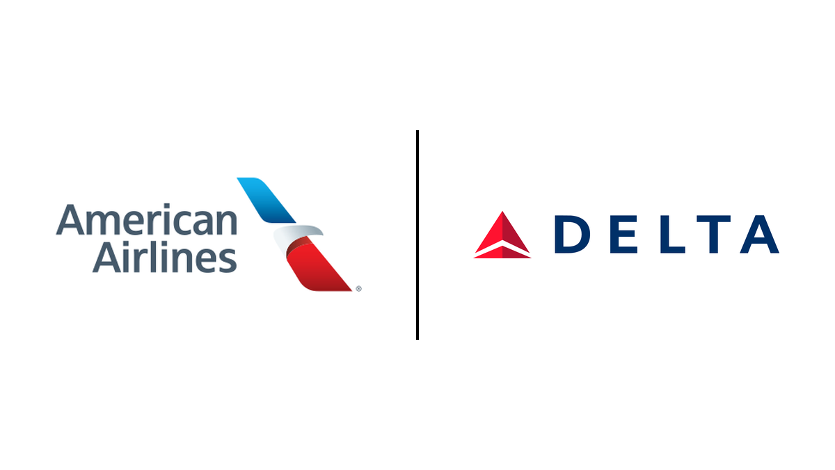 American and Delta Airlines logos